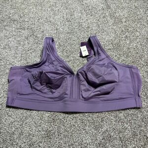 NEW Cacique 48DD Cooling Unlined Wireless Bra Full Coverage Purple Smooth